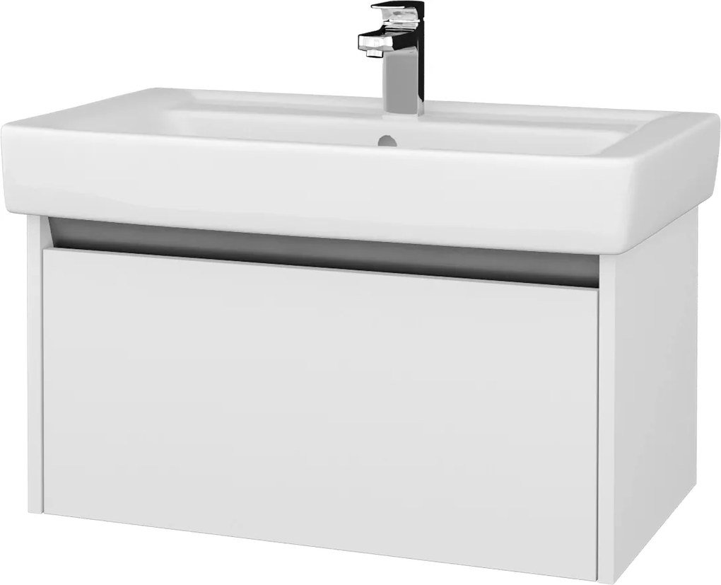 Dřevojas - Kúpeľňová skriňa BONO SZZ 80 (umývadlo Q) - N01 Bílá lesk / N01 Bílá lesk (203405)