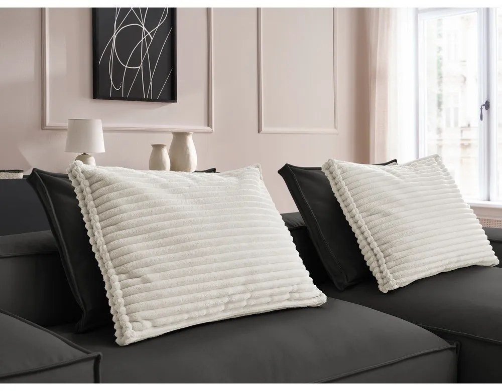 Čierna rohová pohovka z imitácie kože Boheme – Bobochic Paris