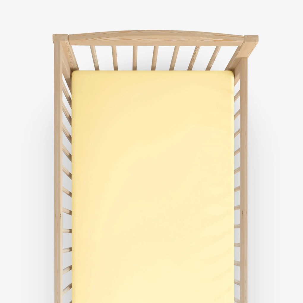 Goldea bavlnená plachta do detské postieľky - banánová 70 x 140 cm