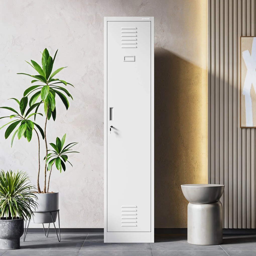 Šatníková skrinka s 2 priehradkami sivá, 400x1800x500 mm: KACPER 1 Plus