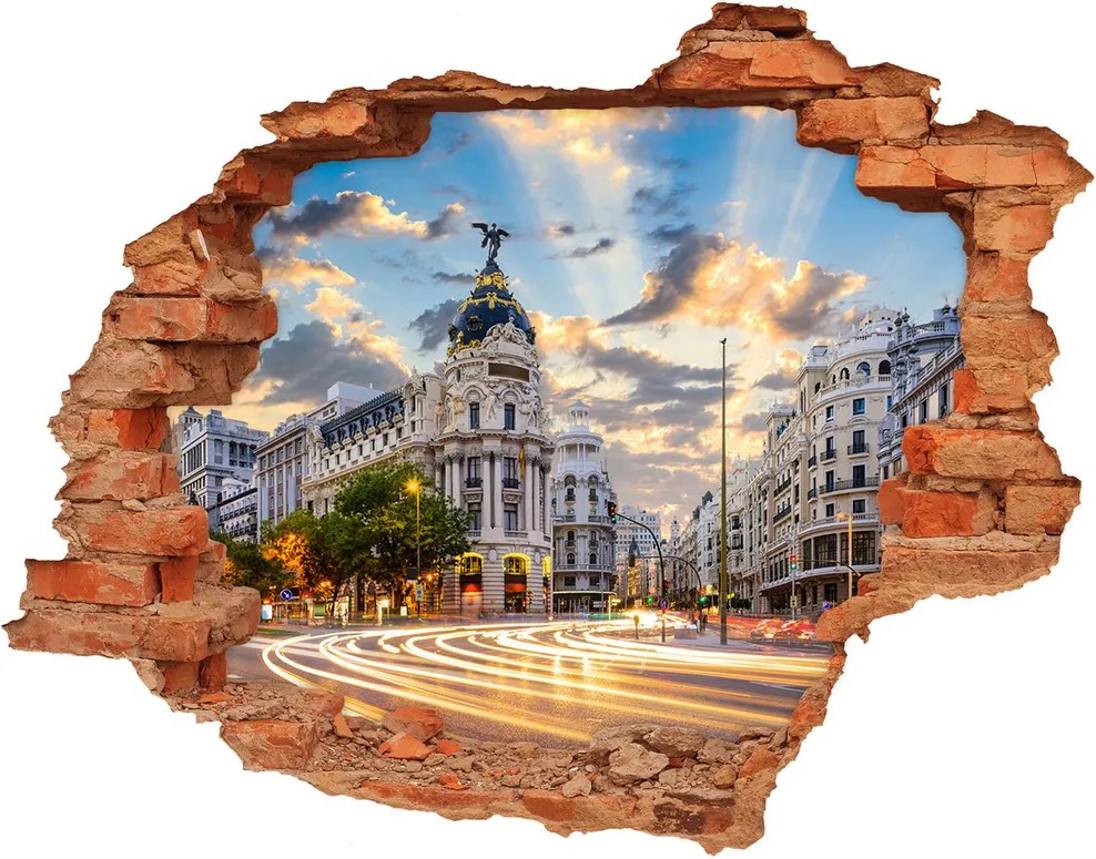 Fototapeta diera na stenu Madrid Španielsko WallHole-cegla-90x70-103181516
