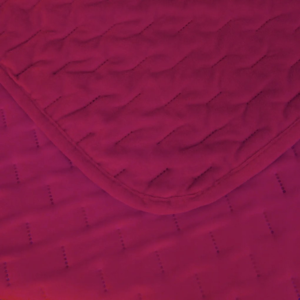 Zamatový prehoz na posteľ ASTRALIA, tmavoružový Rozmer: 200 x 220 cm