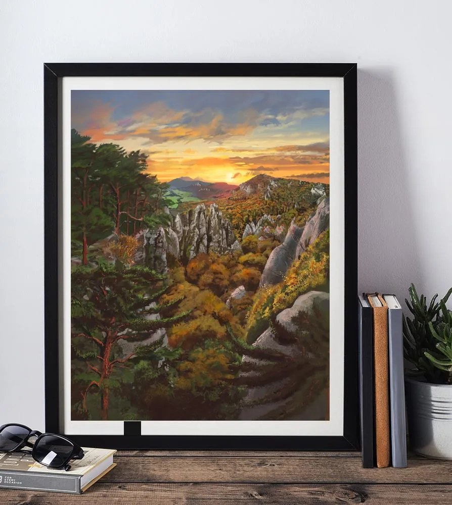 Poster Suľovské skaly - Poster 50x70cm + čierny rám (71,8€)