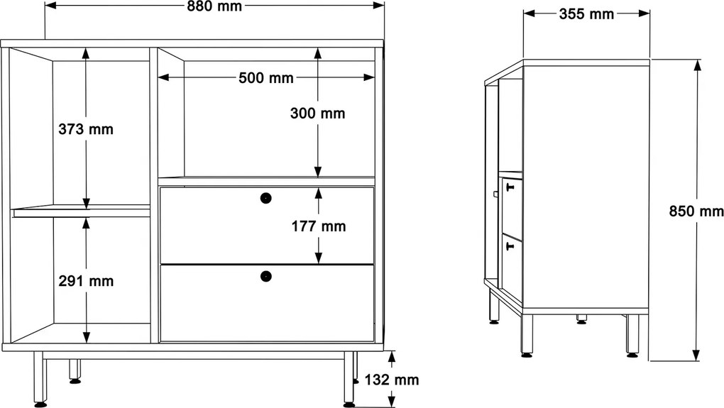 Skrinka na mikrovlnku Houseland Royce 01 dub Castello/biela