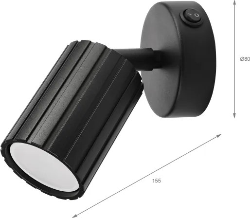 Brilagi - Nástenné bodové svietidlo CRISPINA 1xGU10/10W/230V čierna