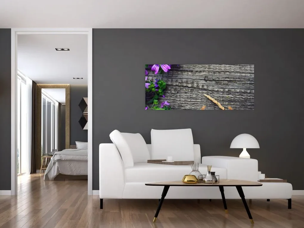 Obraz - lúčne kvety (120x50 cm)