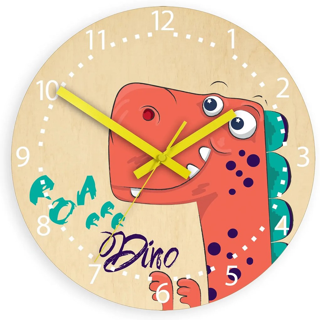Detské nástenné hodiny Ami Dinosaurus 30 cm viacfarebné