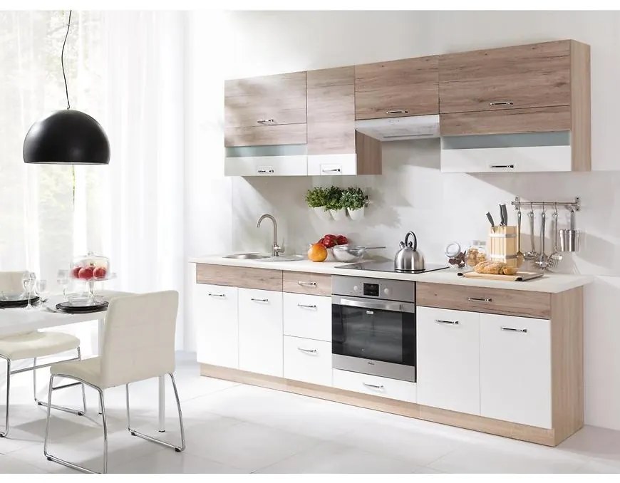 Kuchynská linka Econo C Plus 260cm sonoma/biely