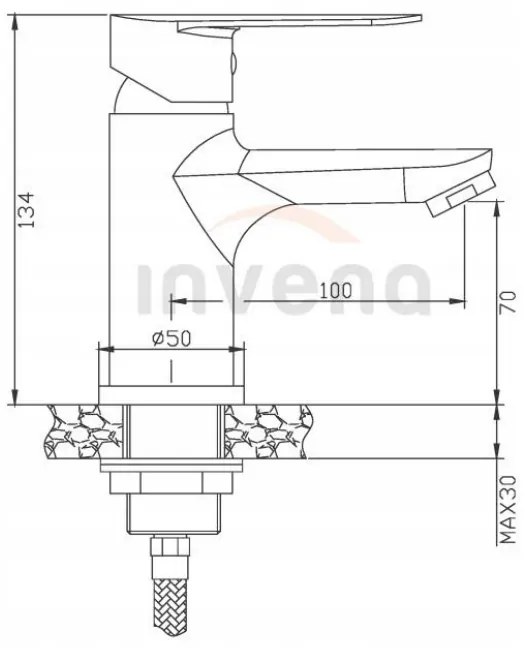 Invena Esla, umývadlová batéria, chrómová, INV-BU-94-001-V