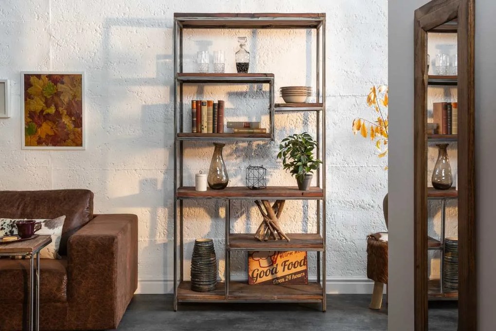 Dizajnový regál Shark 186 cm teak