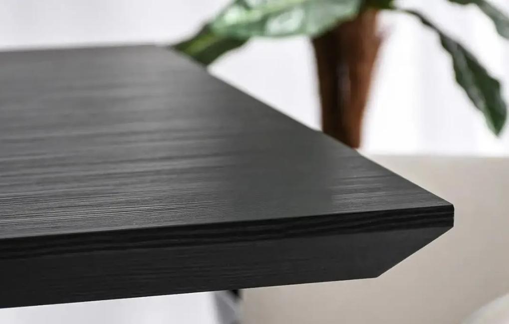 Rozkladací jedálenský stôl EDITH čierne drevo + čierne nohy