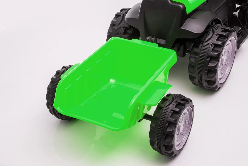 Elektrické autíčko Mini Traktor s prívesom zelené