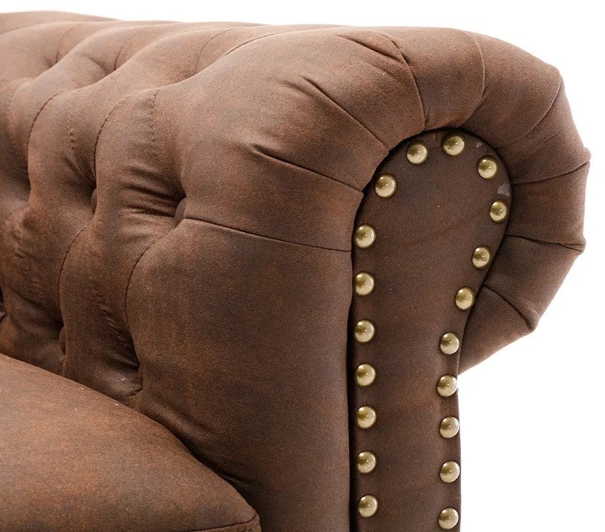 Dizajnová dvojsedačka Chesterfield II 150 cm antik hnedá