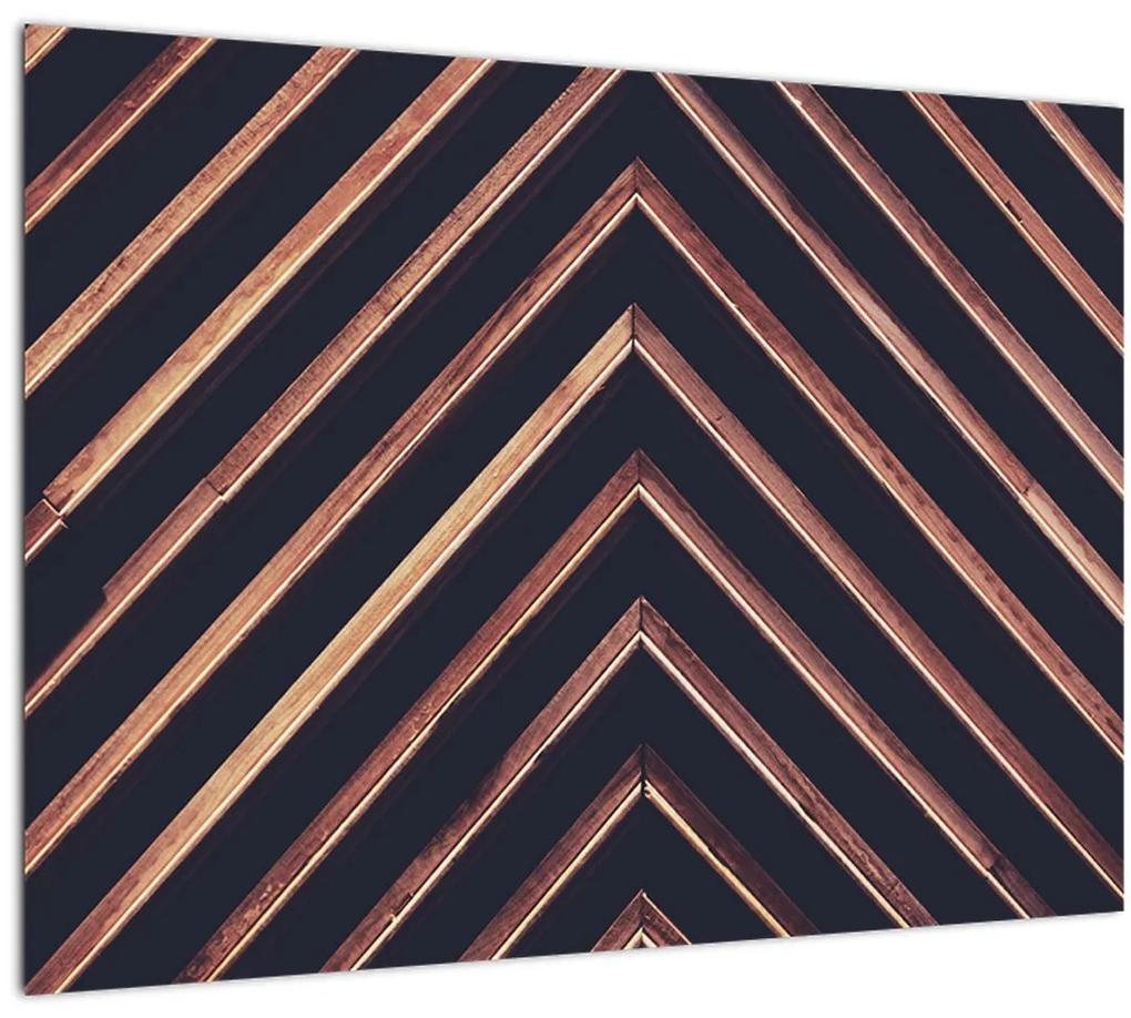 Obraz dreveného motívu na čiernom pozadí (70x50 cm)