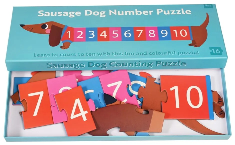 Puzzle (počet dielikov 16) Sausage Dog – Rex London