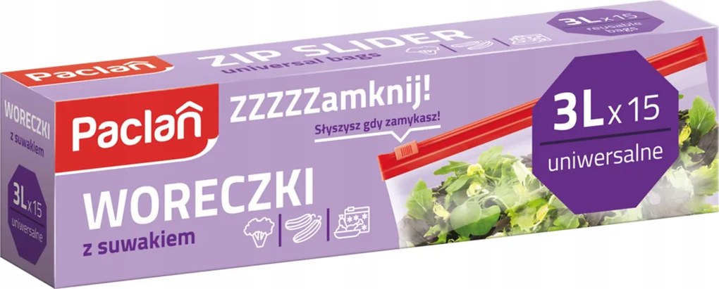 Zipsové vrecká so zipsom 3l 15 ks na zeleninu a ovocie