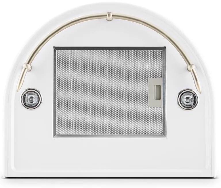 Klarstein Lumio Primo, digestor, 60 cm, komínový, 490 m³/h, retro dizajn, nehrdzavejúca oceľ, biely