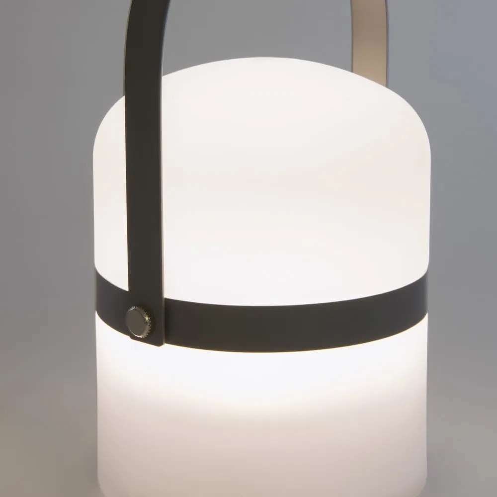 Sivá vonkajšia lampa Kave Home Janvir, výška 16 cm