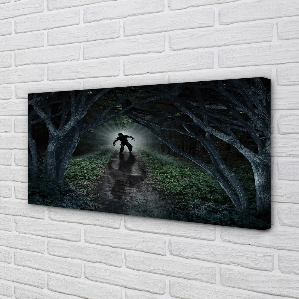 Obraz canvas strom formu temného lesa 120x60 cm