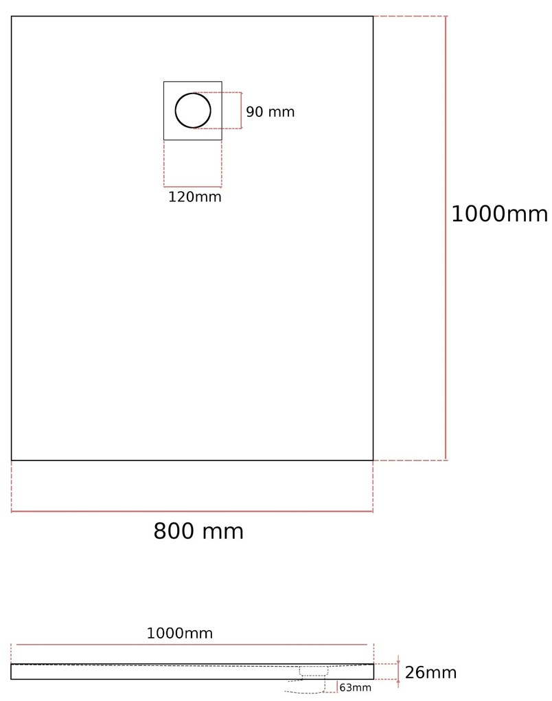 Gamma Erga Oldaf, SMC obdĺžniková sprchová vanička 100 x 80 cm, šedá matná, ERG-GMA-OL-80100G