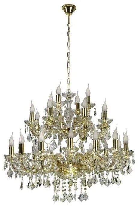 Candellux Zlatý krištáľový luster Maria Teresa pre žiarovku 28x E14 30-94622