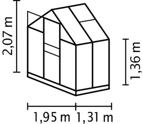 Skleník Vitavia Planet 2500 polykarbonát 6 mm 195x131 cm čierny