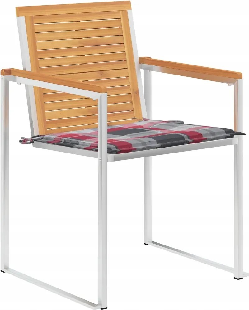 vidaXL Záhradné stoličky s vankúšmi, 6 ks, masívne teakové drevo