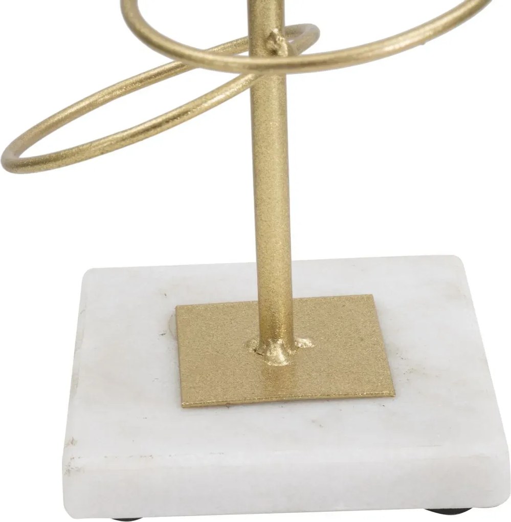 Kovový svietnik Kruhy 50 cm zlatá/mramor