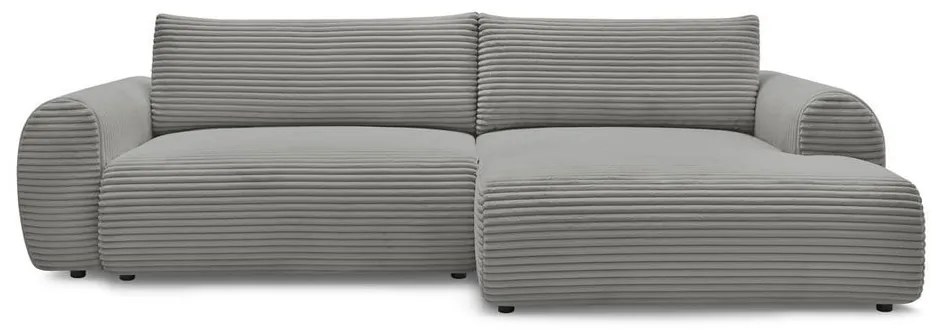 Tmavosivá menčestrová rozkladacia rohová pohovka (pravý roh) Lucien – Bobochic Paris