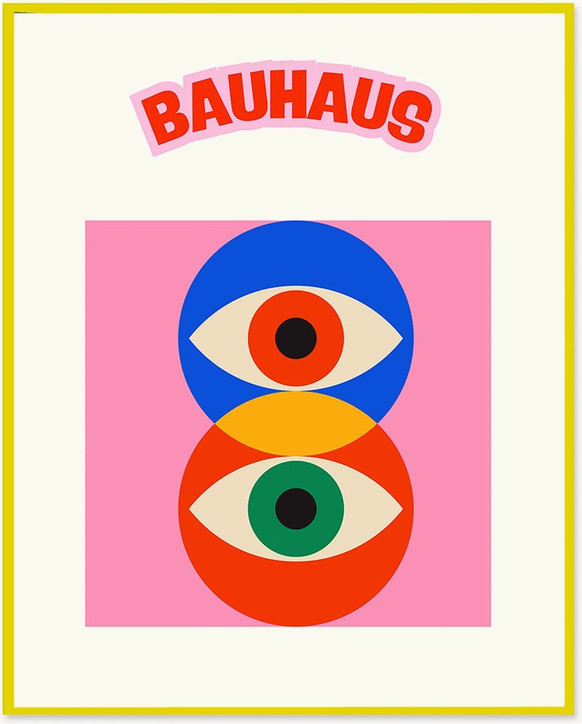 Nástenná dekorácia v ráme Bauhaus Pink Eye
