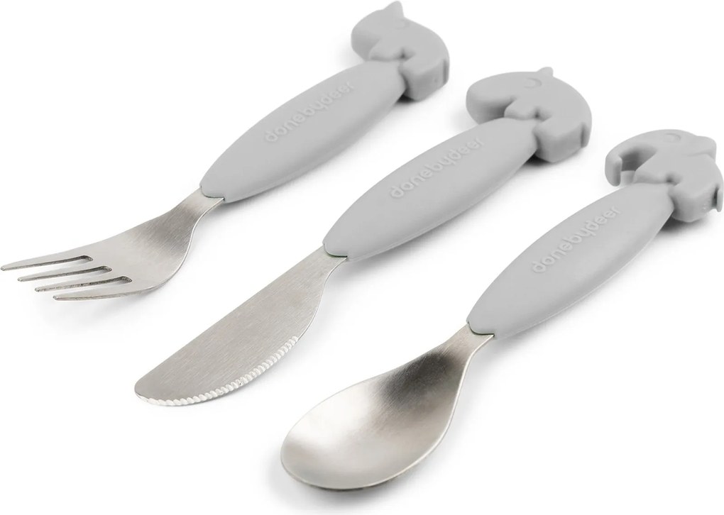 Detské príbory Easy Grip sivé 3 diely