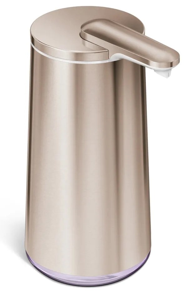 Automatický oceľový dávkovač mydla v zlatej farbe 266 ml - simplehuman
