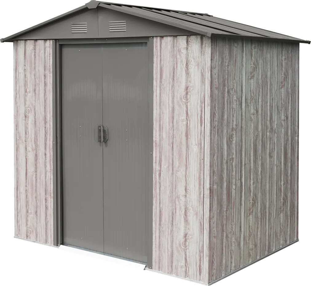 Záhradný domček BestBerg ZDB-2SD / 2,5 m² / 194 x 131 x 184 cm / dekor biele drevo / sivá