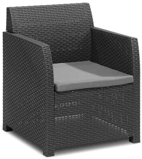 Livarno home Záhradná sedacia súprava, 4-dielna, antracitová/sivá (850000452)