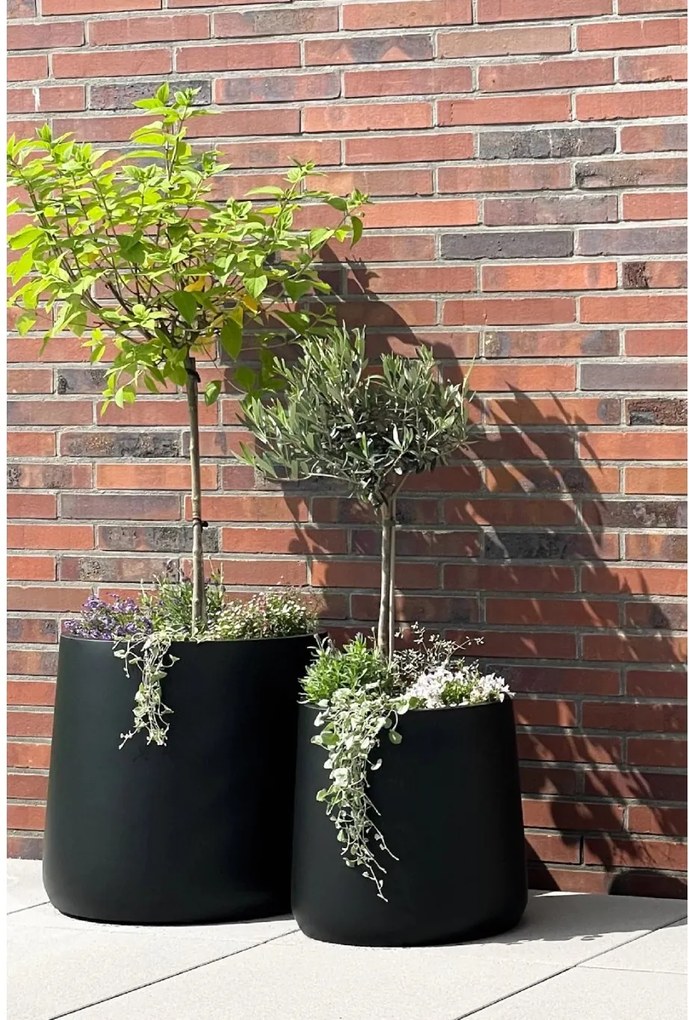 Kvetináč VEKRA, sklolaminát, výška 50 cm, čierna