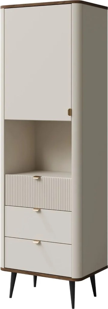 Regál na nožičkách so zásuvkami 60 cm Marly kašmír/orech