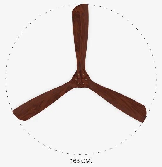 FARO 33464DC-Stropný ventilátor LANTAU XL hnedá/chróm pr.168 cm+dálkové ovládanie