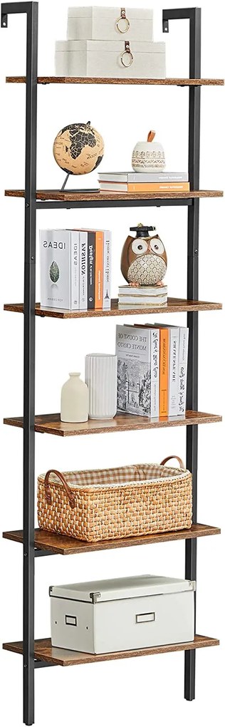 Policová knižnica Vasagle Rouls hnedá/čierna