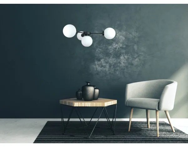 Luster na lanku KALIOPE 4xE14/50W/230V čierna/biela