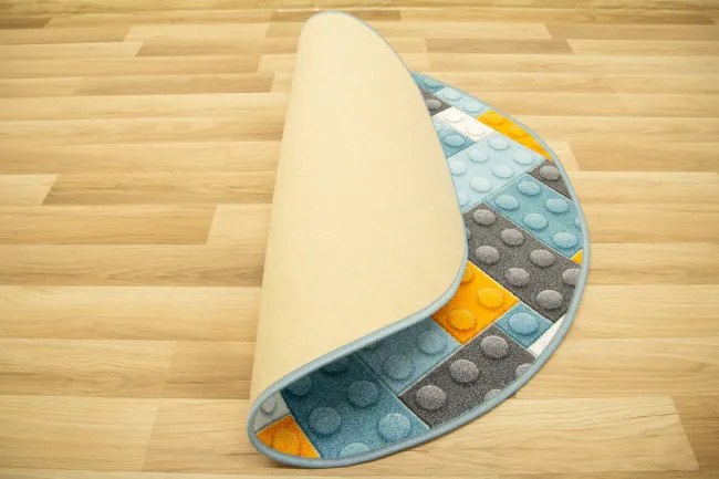 Detský koberec kocky lego orange kruh