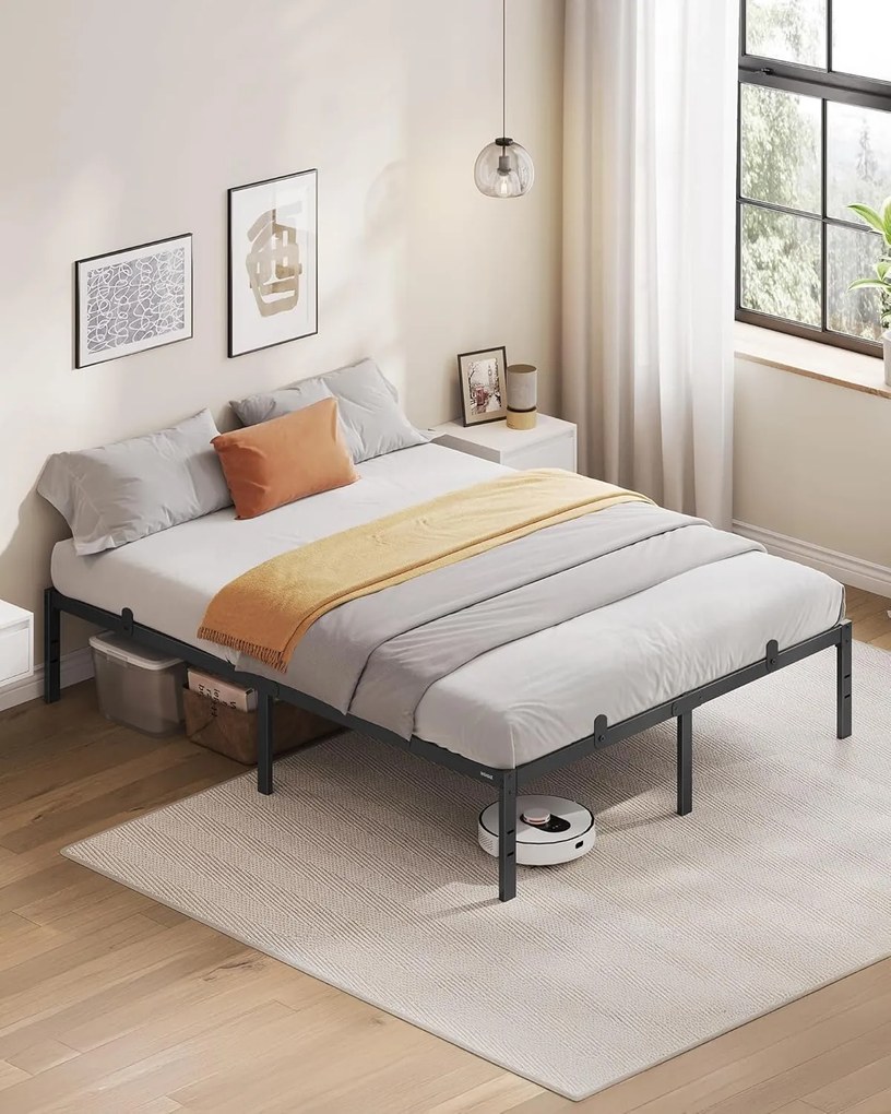 VASAGLE Rám postele 140 × 190 cm s kovovou základňou RMB133B01