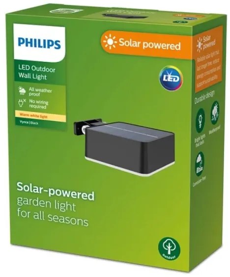 Philips - LED Solárne nástenné svietidlo VYNCE LED/1,5W/3,7V 1500 mAh IP44