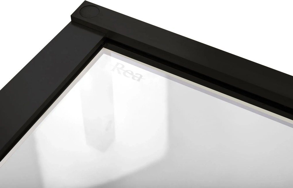 Sprchový kút REA HUGO DOUBLE BLACK 90x80, čierny/transparent - bez vaničky