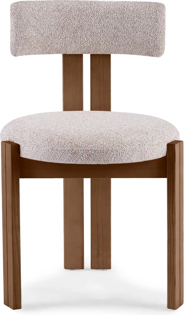 Jídelní židle Matteo z masivu krémová/hnědá