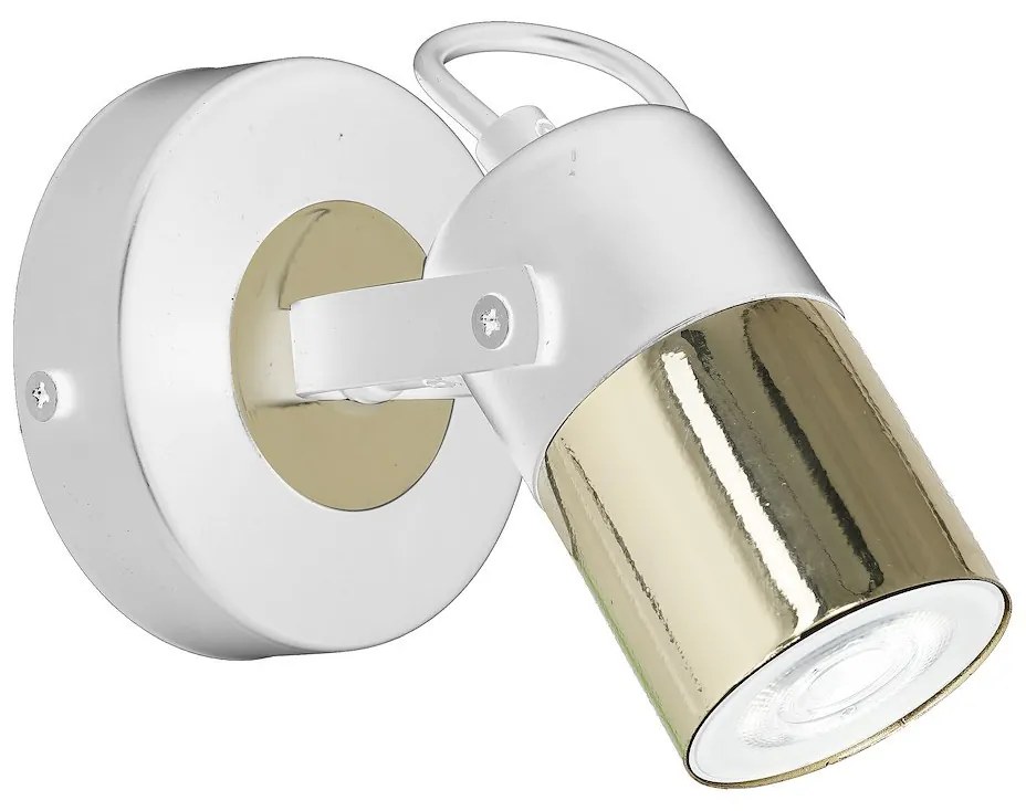 Bodové svietidlo Wilson, 1x zlaté/biele kovové tienidlo, w