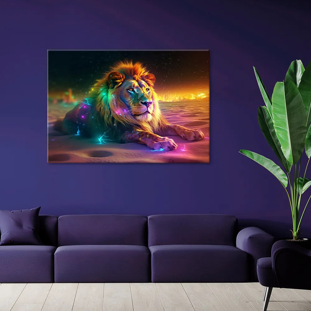 Gario Obraz na plátne Majestátny lev oddychuje Rozmery: 120 x 80 cm