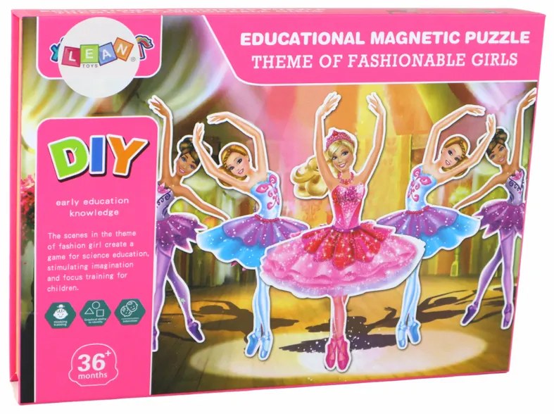 Lean Toys Sada edukačných magnetických puzzle - bábiky