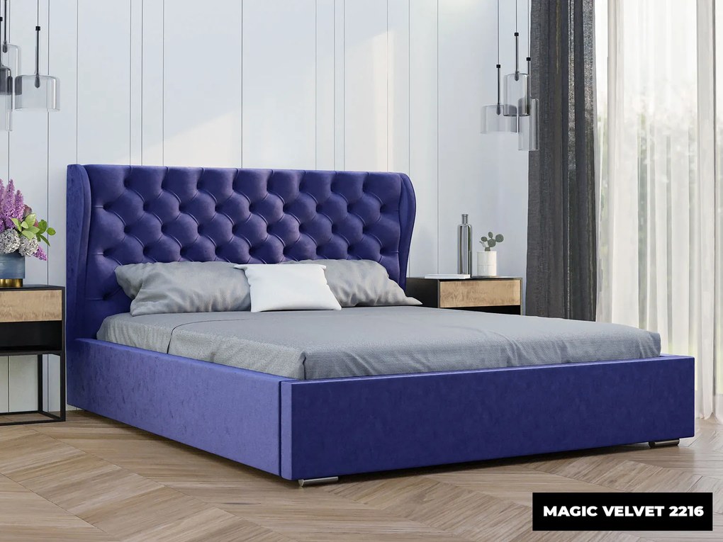 PROXIMA.store - Luxusná čalúnená posteľ LUNA ROZMER: 160 x 200 cm, TYP ROŠTU: DREVENÝ ROŠT