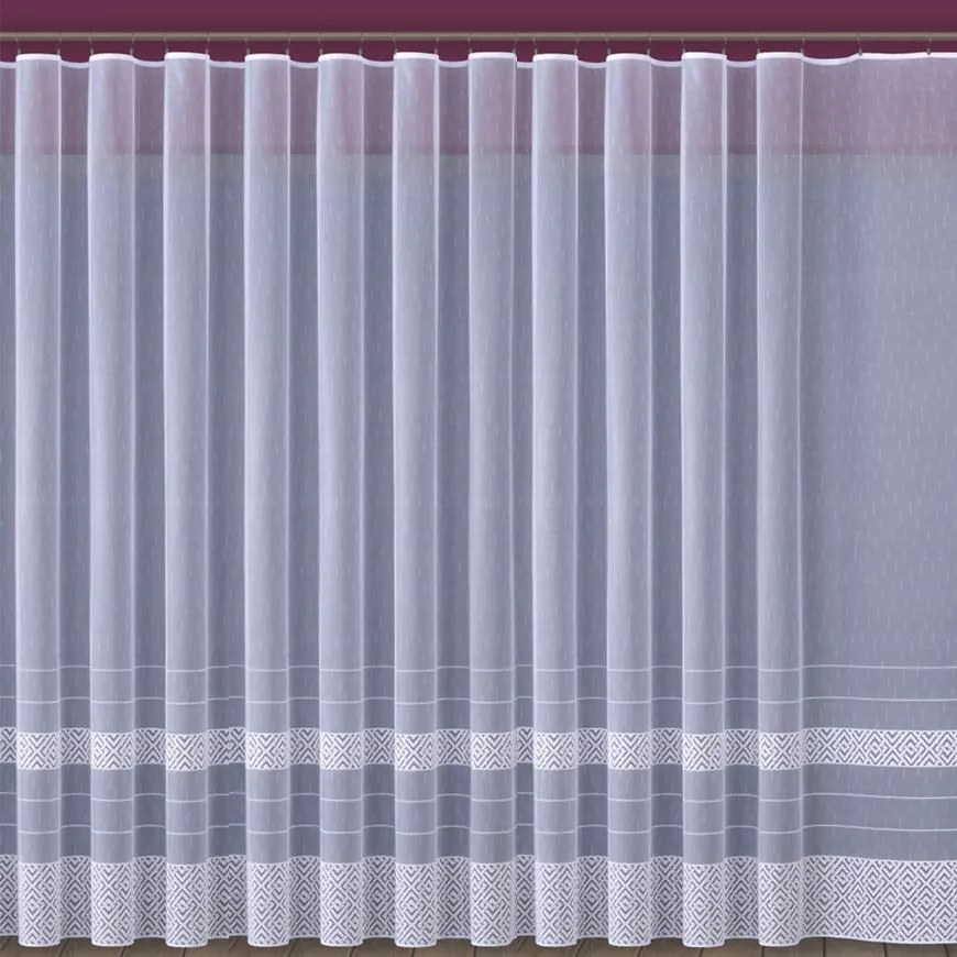 Žakarová záclona 618D369/250 biely. Tovar na mieru