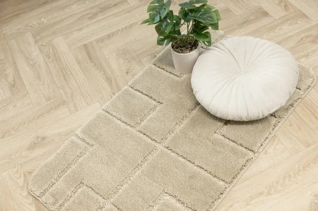 Kúpeľňový koberček Inez béžový, geometrický